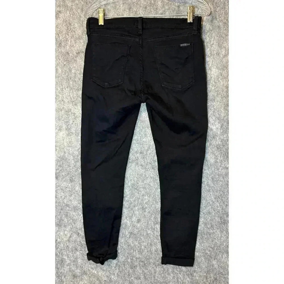 Hudson Jeans Harkin Crop Super Skinny Cuff Denim Black Wash Stretch 28 - Picture 4 of 9